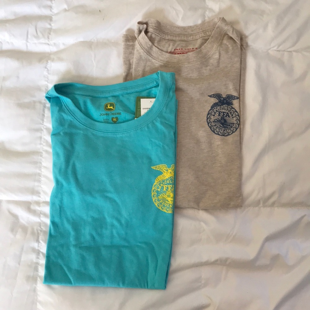 Two FFA John Deere T-shirts